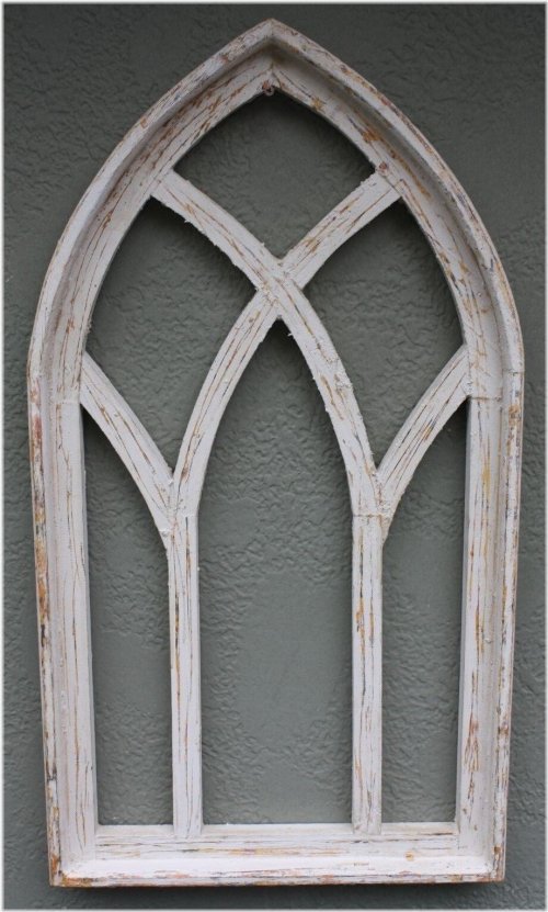 Rustic Gothic Wooden Church Window Frame