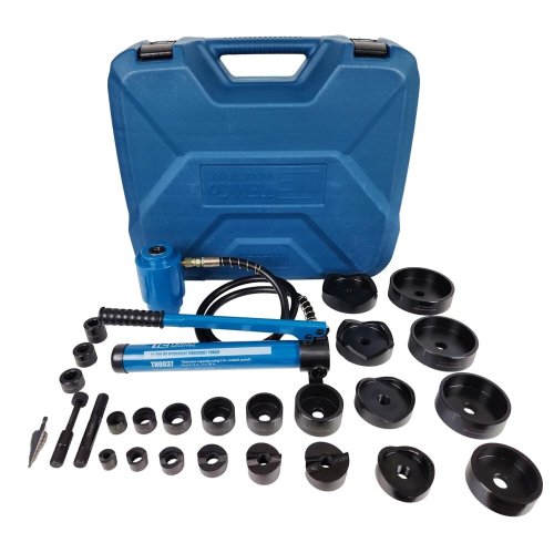 Precision Punch and Cut Set for Electrical Conduit - 4 Inch Hydraulic Knockout Kit by TEMCo