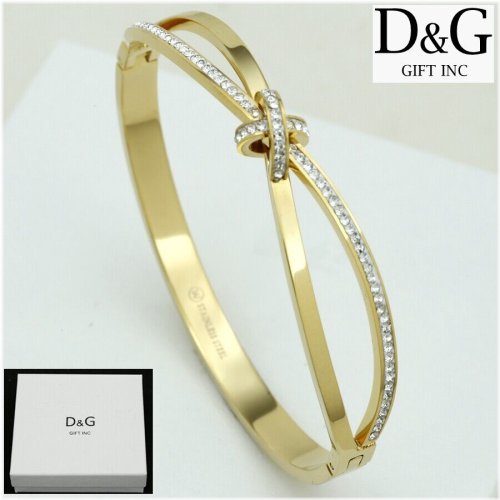 Golden Sparkle Bangle with CZ Charm