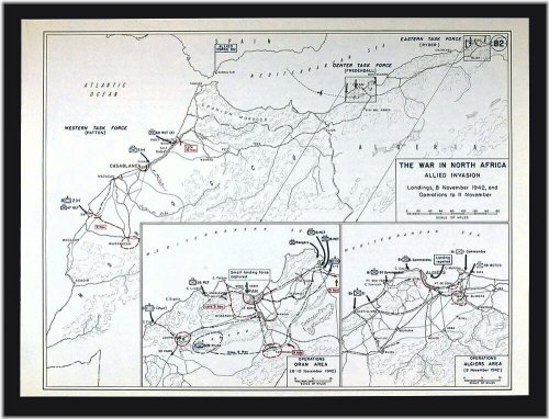 North African WWII Invasion Maps Collection