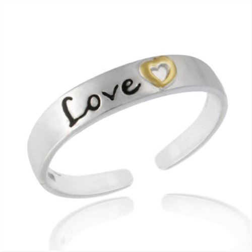 Love Etched Sterling Silver Toe Ring