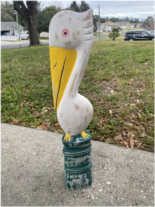 Piling Perch Pelican Sculpture