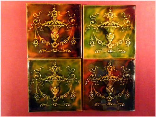 Majolica Art Pottery Salvaged Tiles
