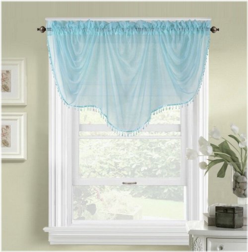 Crystal Sheer Valance with Beaded Fringe