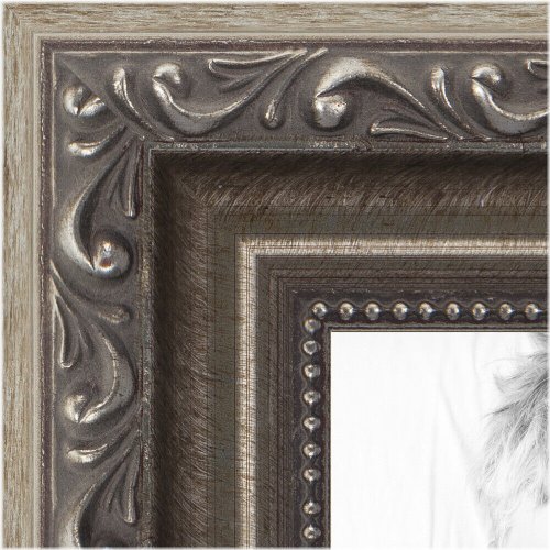Elegant Silver Beaded Wood Frame