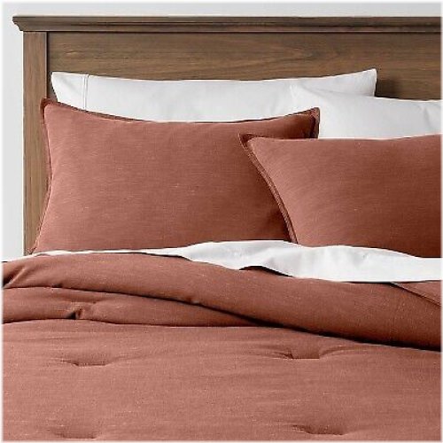 Cognac Cotton Linen Comforter Set by Threshold