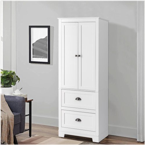 Tall Freestanding 2-Door 2-Drawer Cabinet