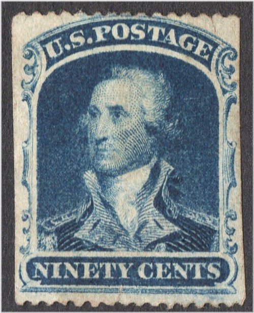 19th Century Blue Washington Stamp