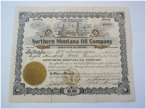 Montana Oil Company Certificate (1902)