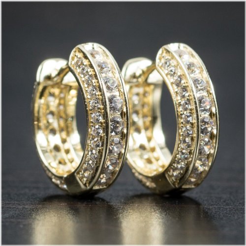 Gold Frost Hoop Earrings