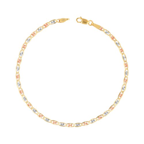 Tri-Color Gold Valentino Chain Bracelet