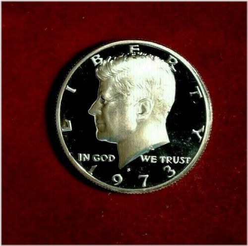 Deep Cameo Kennedy Half Dollar - 1973-S Gem Proof Clad