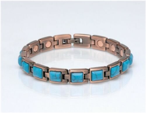 Copper Link Turquoise Magnetic Bracelet