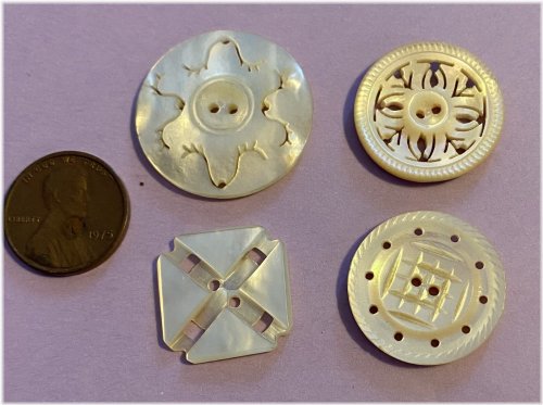 Mother of Pearl Carved Button Collection