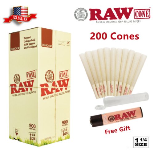 Nature's Roll Bundle: 200 Pack of Organic Hemp Pre-Rolled Cones with Raw Lighter