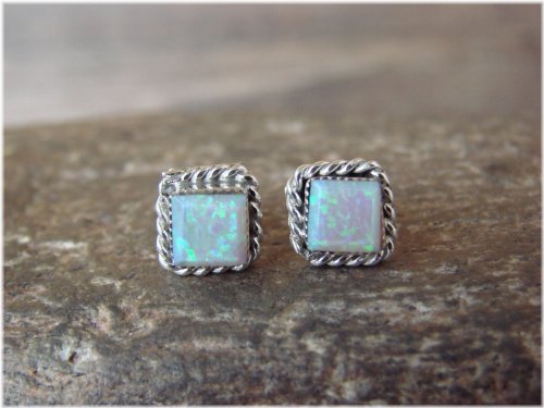 Southwestern Opal Square Post Earrings