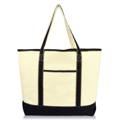 XL Open Top Tote with Outer Pocket