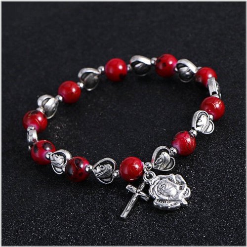 Mary's Grace Stone Bead Rosary Bracelet