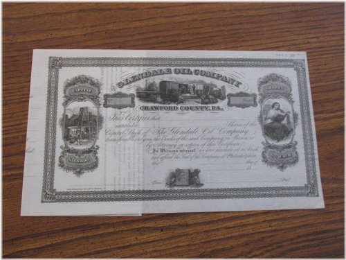 Glendale Oil Company Stock Certificate Collection