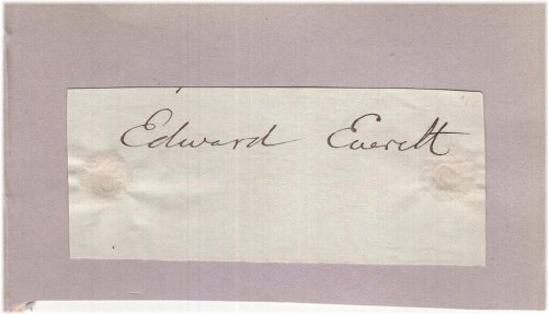 Everett's Signature Clipping from 1852-53