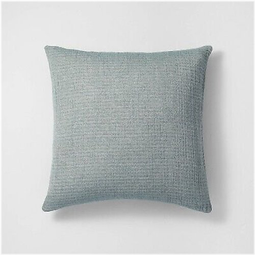Teal Blue Reversible Cotton Chambray Pillow Sham