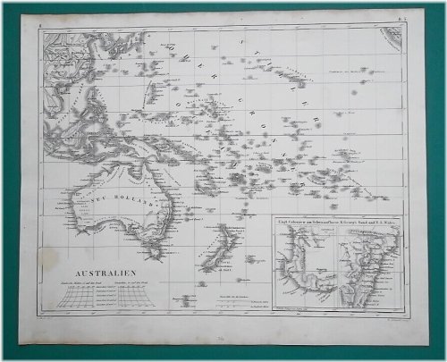 Oceania Cartographic Relic - 1844 Original Map