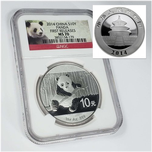 2014 Silver Panda Coin - NGC MS70 First Releases Graded