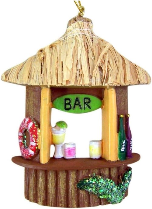 Island Tiki Hut Christmas Ornament