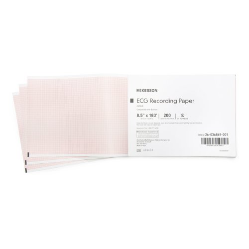McKesson ECG Recording Paper - 8-1/2 Inch x 183 Foot, 200 Sheets
