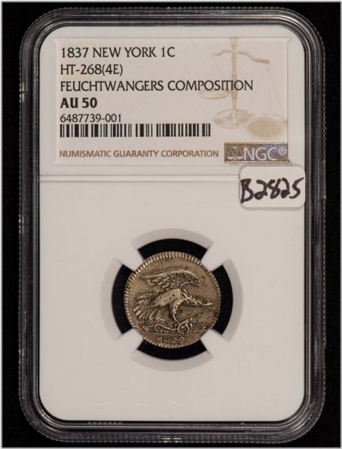 Feuchtwanger Cent Token 1837 - NGC AU 50