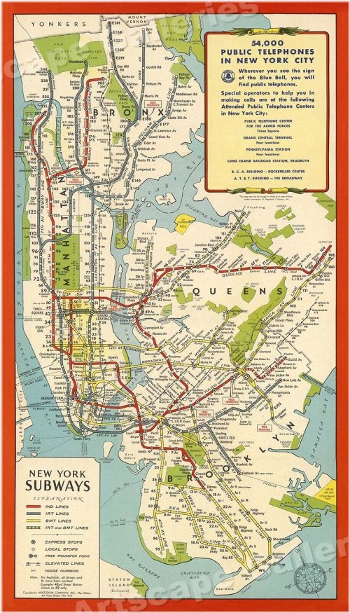 Mid-Century Subway Cartography Print