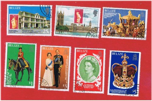Belize Elizabeth II 25th Anniversary Stamps