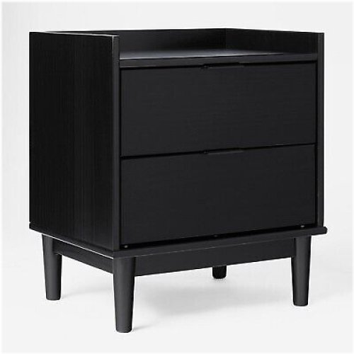 Midnight Oak 2 Drawer Nightstand