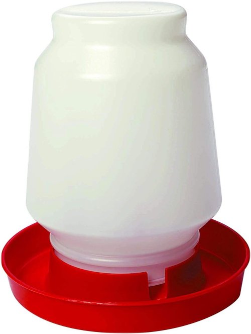 Red Plastic Poultry Fountain Waterer