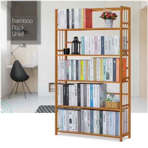 Bamboo Slat Side Bookcase