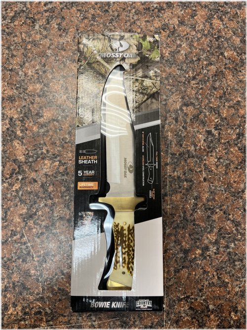 Mossy Oak Full Tang Bowie Knife Set with Leather Sheath