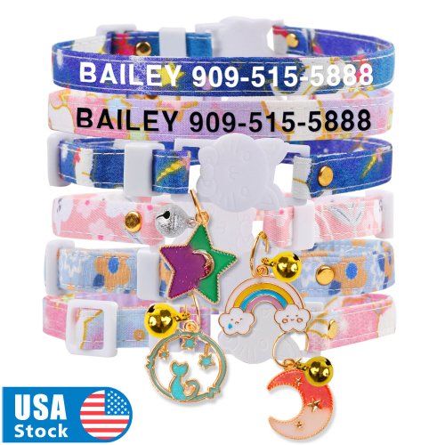 Feline Identity Collar with Personalized Tag