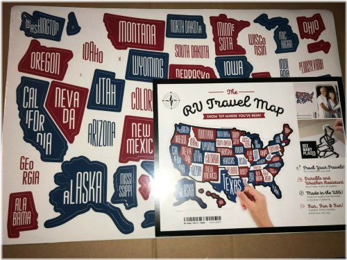 USA Road Trip Memory Map - 19" x 13" (Red, White, Blue)