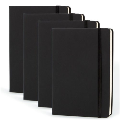 Dot Grid Leatherette Journals - Set of 4, A5 Size