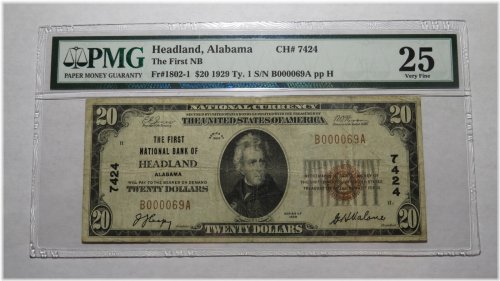 Headland Alabama $20 National Currency Banknote