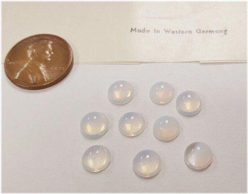 Opal Glass Round Cabochons Set