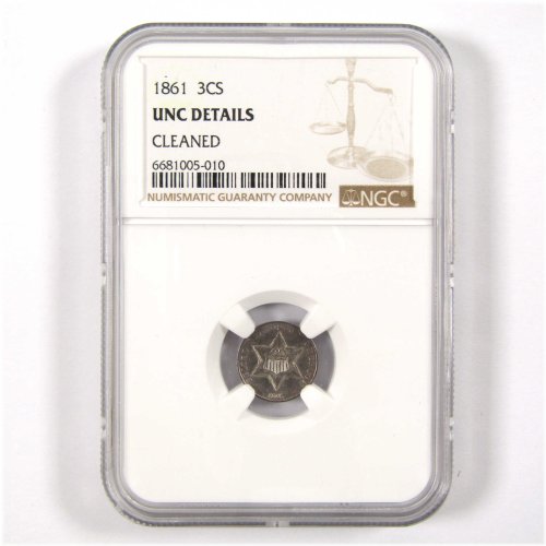 Silver Trime 3c - 1861 Uncirculated Details