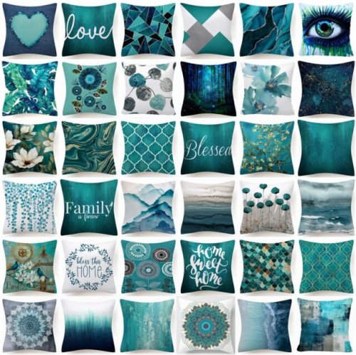 Teal Breeze Double-Sided Pillow Cover