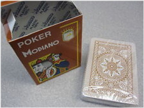 Italian Orange Plastic Poker Cards with Large Index