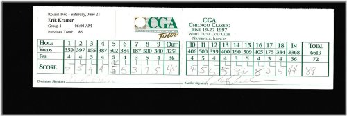 Chicago Classic Golf Scorecard Signed by Kramer and Proehl with COA