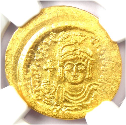 Maurice Tiberius Gold Solidus Coin 582-602 AD