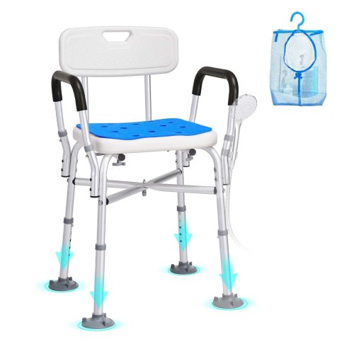 SecureCare Adjustable Shower Chair with Back and Arms