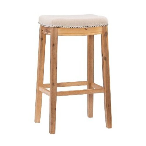 Acacia Saddle Stool by Linon