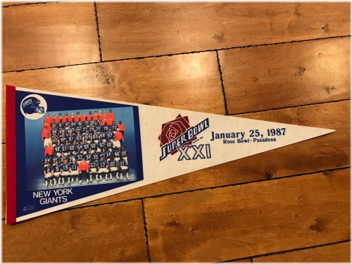 Super Bowl XXI 1/25/1987 Team Photo Pennant