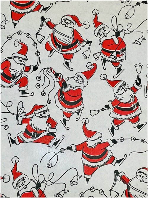 Vintage Santa Skating Wrapping Paper